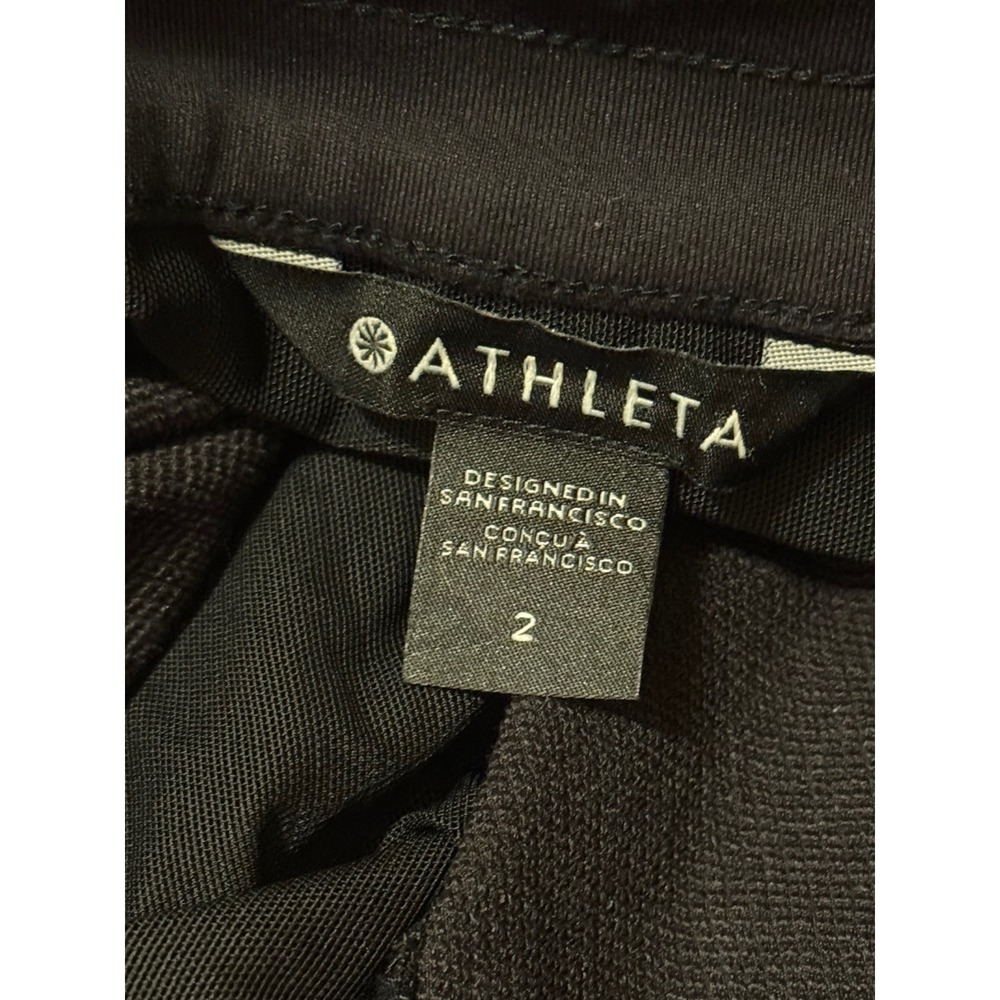 Athleta Pants Womens 2 Black Jogger Zip Pockets Drawstring Cuffed Ankle Travel